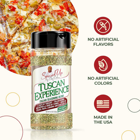 Spiced Up by Chef Calvin - Tuscan Experience Italian Seasoning Blend, 3.9 oz/122 g, Perfect for Cooking