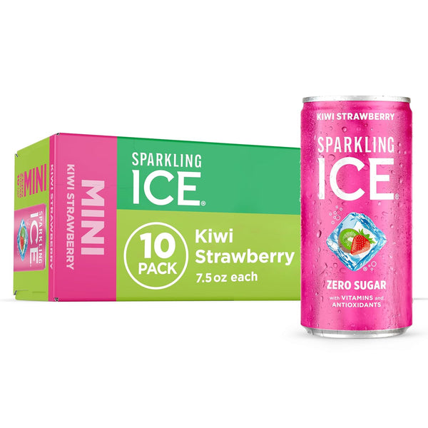 Sparkling Ice Kiwi Strawberry Sparkling Water, with Antioxidants and Vitamins, Zero Sugar,