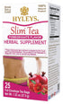 Hyleys Slim Tea Pomegranate Flavor - Herbal Supplement for Weight Loss, Cleanse & Detox - 25 Tea Bags