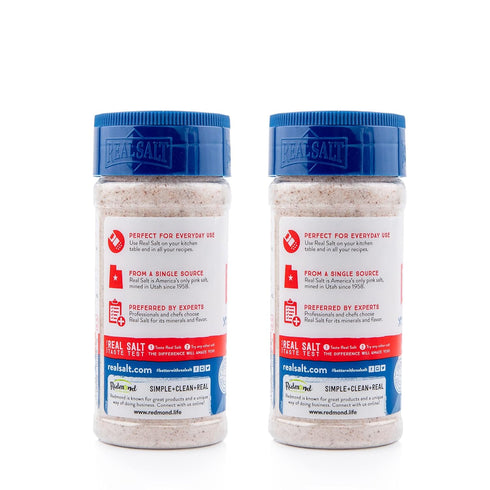 Redmond Real Sea Salt - Natural Unrefined Fine, 10 Ounce Shaker (2 Pack)