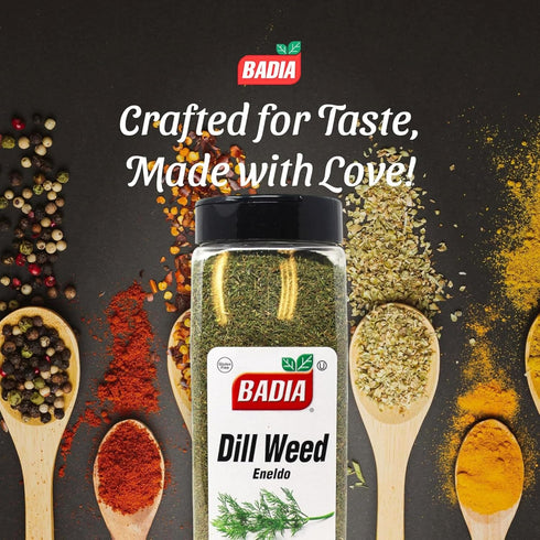 7 oz Badia Dill Weed Dill Seasoning Herb for Fish, Pickles, Dressings, Sauces & Salads, Gluten Free, Kosher