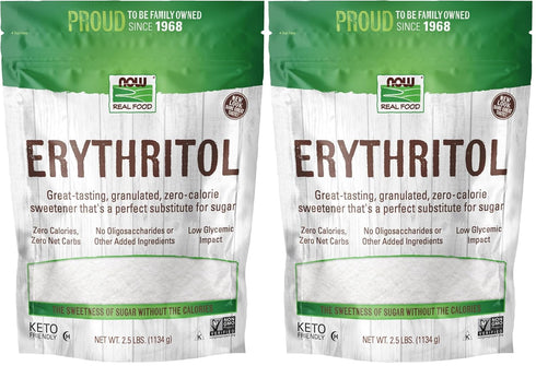 NOW Foods, Erythritol, Great-Tasting Sugar Replacement, Zero Calories, Low Glycemic Impact, Kosher,