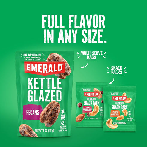 Roasted and Salted Whole Cashews Emerald Nuts (1-Pack), 5oz Resealable Bag, Kosher Certified