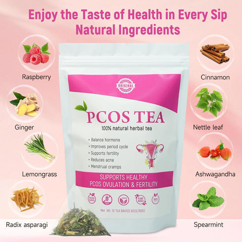 10 Laicuherb PCOS Spearmint Tea, for Women Hormone Balance & Promote Relaxation and Helps with Hirsutism and Acne, Tea