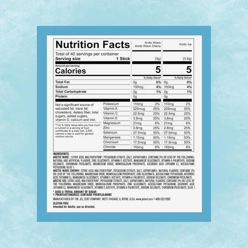 pack 40 Count Packets Pure Kick Arctic Variety Singles to Go Powdered Drink Mix, Arctic Wave, Arctic Wave Cherry