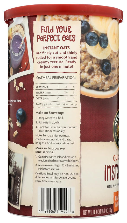 18 Natures Path, Oatmeal Quick Oats Organic, Ounce