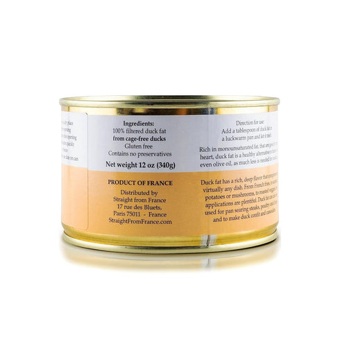 Straight from France All Natural Duck Fat for Cooking from Southwest France Keto and Paleo Diet Friendly 340g 12oz