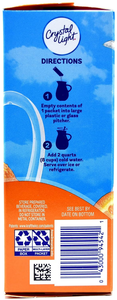 Kraft 10-Quart (Pack 2) Crystal Light Classic Orange Drink Mix, Canister