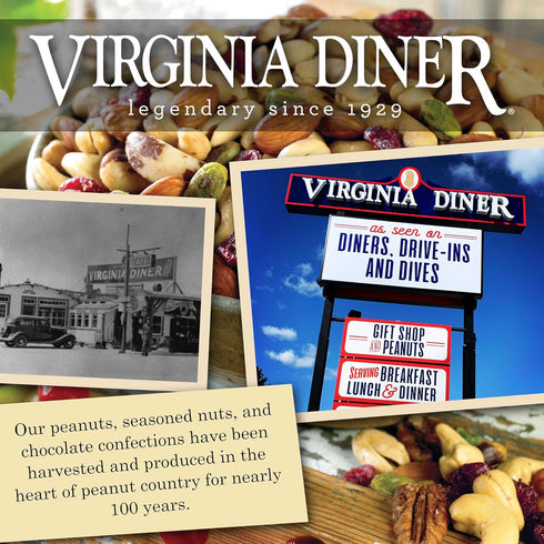 1929-18 Oz Virginia Diner Honey Roasted Peanuts - Sweet & Salty Gourmet Non-GMO, Preservative Free Gifts from Virginia