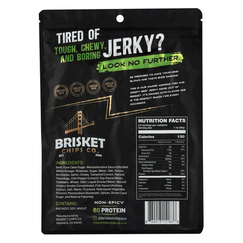 Generic (2.5oz) Brisket Chips Co. Non spicy Brisket Chips, Crispy, High Protein, Beef