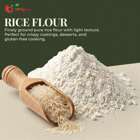 5 NY Spice Shop Rice Flour - Pound All Natural White Rice Flour for Sourdough Bread - White Rice Grain Flour