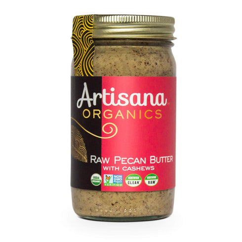 Artisana Organics Raw Pecan Butter with Cashews - No Sugar Added, Just