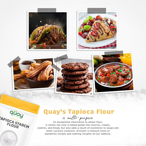 1.5 lb 100% Quay Naturals Organic Tapioca Starch Flour - Gluten Free, Non-GMO - Yuca Root - Thickening Agent for Sauces