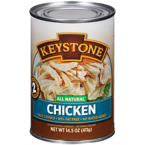 Keystone All Natural Canned Chicken 14.5 Oz Fully Cooked | No Water
