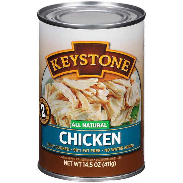 Keystone All Natural Canned Chicken 14.5 Oz Fully Cooked | No Water