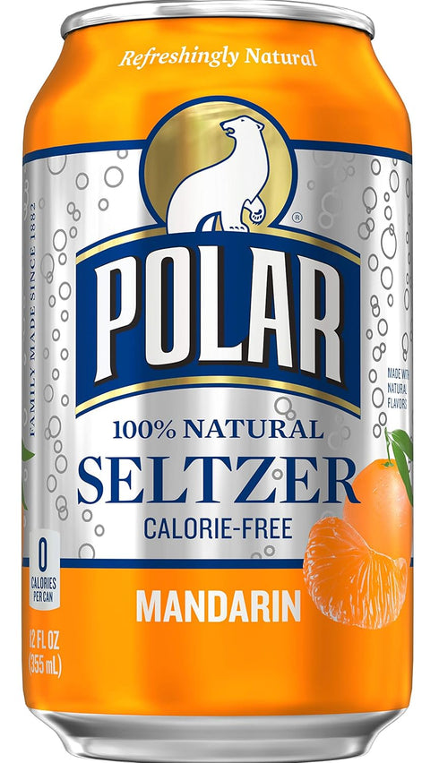 12 (Pack 12) Polar Seltzer Mandarin, Fluid Ounce