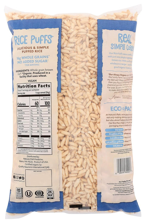 6 oz, (Pack 2) Nature's Path Organic Rice Puffs Cereal, Earth Friendly