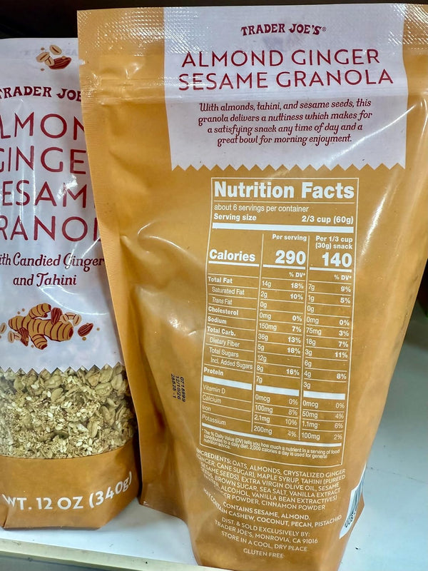 Generic Trader Joe's Almond Ginger Sesame Granola with Candied Ginger and Tahini, Gluten