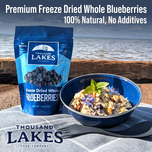 Thousand Lakes Blueberries Freeze Dried Fruit - 1.2 ounces | 100% Whole Blueberries | No Sugar Added
