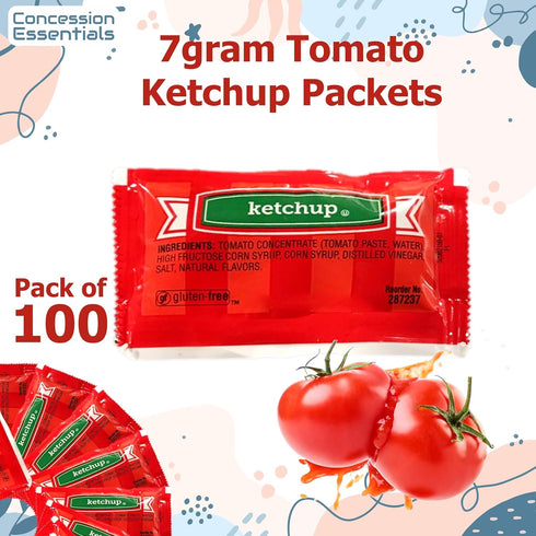 Concession Essentials Packets, 7 100/Case. (CEKetchupPacks-100CT) Choice Ketchup, Gm