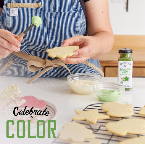 4.2 3-Pack Watkins Green Decorating Sugar (No Artificial Dyes), Non-GMO, Ounce