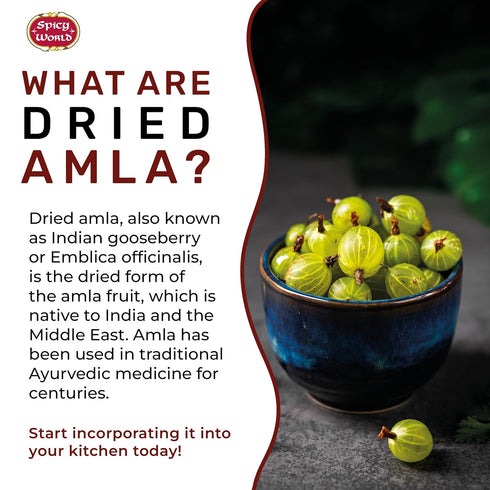 Spicy World Amla 7 Dried Fruit (Indian Gooseberry) Ounce Bag - Pure, and High Vitamin C Content
