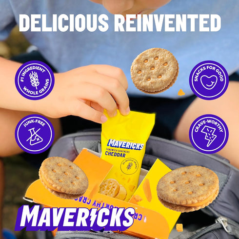 6 Count, 1.27 OZ Mavericks Cheddar Sandwich Cracker