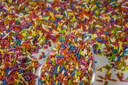 Sweet Evas 100% KOSHER,1.5 LBS. NATURAL RAINBOW SPRINKLES - NATURAL COLOR, DAIRY FREE, NUT FREE, GLUTEN FREE, SOY FREE