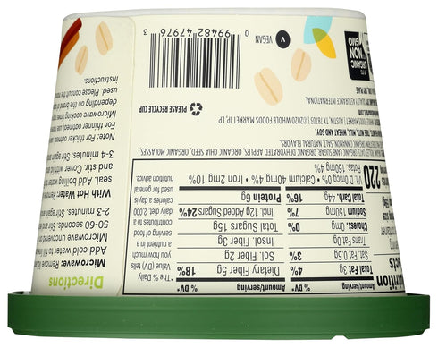365 2.1 by Whole Foods Market, Organic Instant Oatmeal, Apple Cinnamon Chia, Ounce