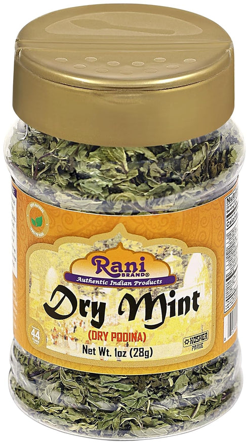 1oz (28g) Rani Dry Mint Leaves (Podina Leaf) Spice, Dried Herb PET Jar ~ All Natural | Gluten Friendly | NON-GMO |