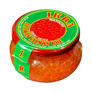 TEAMORE Alaskan Salmon Roe Naturally Light Salt, Red Caviar, Ikura, Chilled Gourmet Seafood,