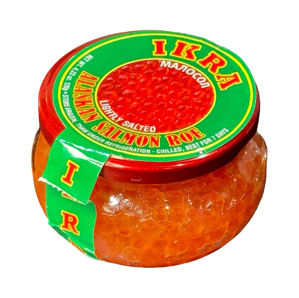 TEAMORE Alaskan Salmon Roe Naturally Light Salt, Red Caviar, Ikura, Chilled Gourmet Seafood,
