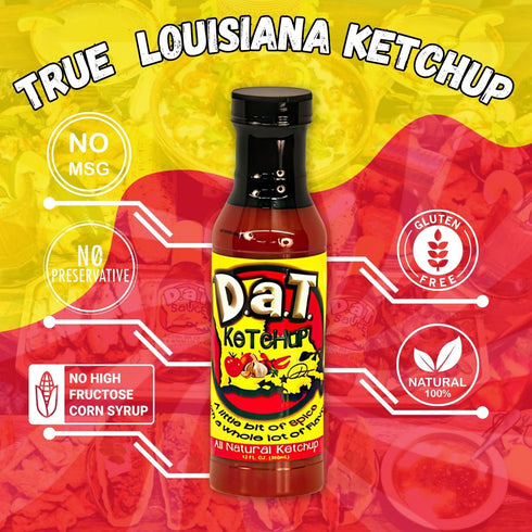 12 oz (2 Pack) D.a.T. Ketchup, Gluten Free, No MSG, No Preservatives, All Natural, No High Fructose Corn Syrup