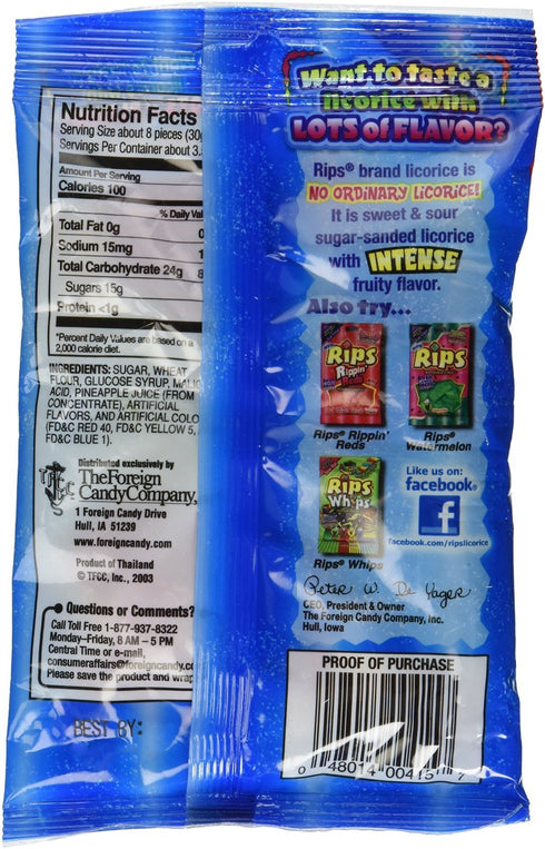 Rips Strawberry and Green Apple Licorice Pieces, 4 Ounce Bags, 2 Bags