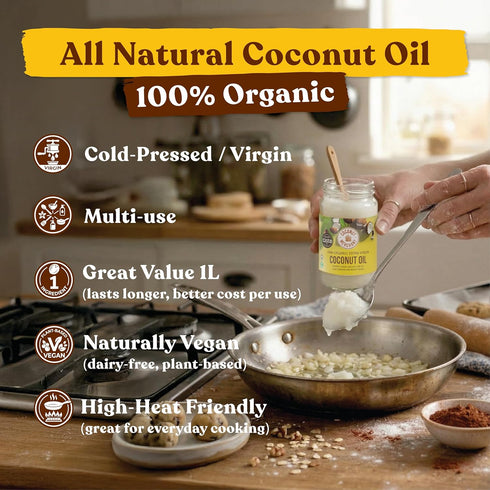 35 100% (35 Oz 1L) Coconut Merchant Organic Coconut Oil Ounce | Extra Virgin, Raw, Cold Pressed, Unrefined | Ethically