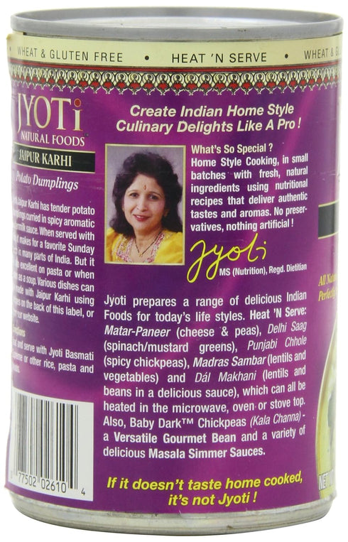 12 15 oz Jyoti Jaipur Karhi, cans of each, All Natural, Product of USA, Gluten Free, Vegetarian, BPA Free