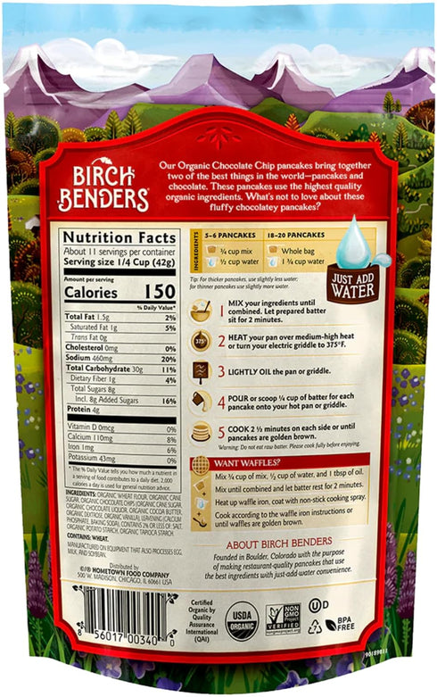 (Pack 4) Birch Benders Pancake and Waffle Mix Variety: of Organic Classic, Blueberry, Organic Confetti, Organic