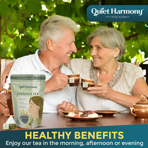 Quiet Harmony 20 Tinnitus Tea Herbal Support for Ringing Ears, Circulation & Calm | Ultra-Premium Caffeine-Free Tea