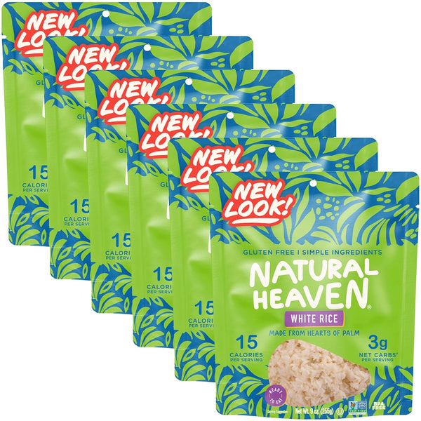 Natural Heaven White Rice, Hearts of Palm, 6-Pack Naturally Rich in Potassium,