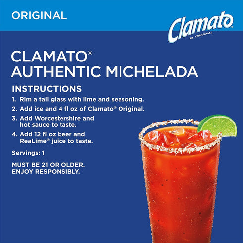 5.5 oz (Pack 24) Clamato Original Tomato Cocktail, fl cans