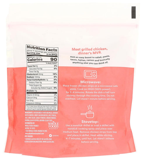 365 by Whole Foods Market 12 OZ Grilled Fully Cooked Chicken Strips