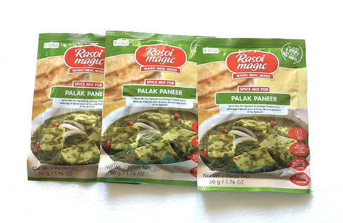Rasoi Magic Spice Mix for Palak Paneer (Spinach & Cottage Cheese Curry), 50 Grams, Pack of 3