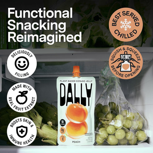10 10-Calorie, Immune Dally Peach Drinkable Konjac Jelly Pouches | Healthy Keto, Gluten Free, Sugar Free Korean Fruit
