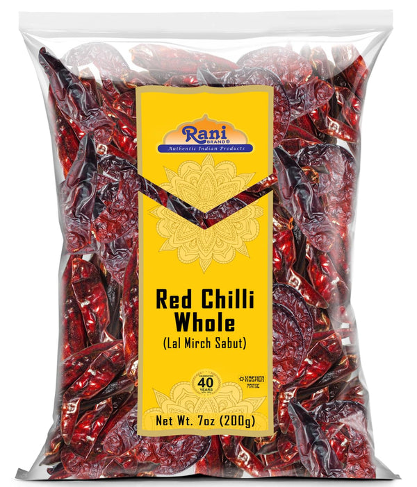 Rani Chilli Whole (Lal Mirch Sabut) 7oz (200g) - All Natural Vegan Gluten Friendly NON-GMO