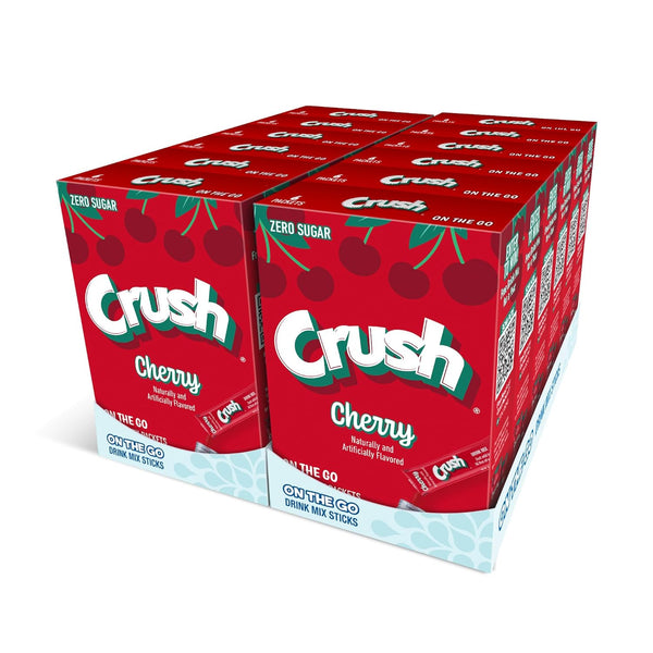 Crush- Powder Drink Mix - Sugar Free & Delicious (Cherry, 72 Sticks)
