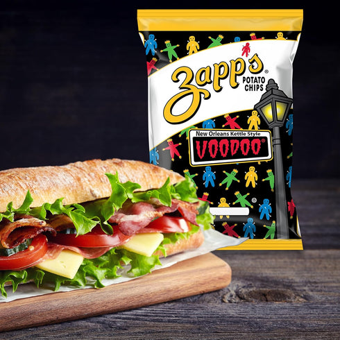 Pack (1.5 oz 25 Count) Zapps New Orleans Kettle-Style Potato Chips Variety Bags, Includes Voodoo, Hotter N' Hot