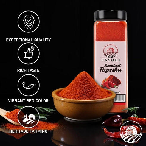 16 oz (453 Fasori Smoked Paprika Powder g) Oak Wood Smoked Paprika Spice, Bold Smoky Flavor, Perfect for Cooking, BBQ