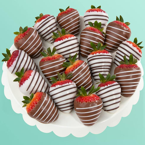 18 A Gift Inside Berry Bites Milk Dark White Chocolate Covered Strawberries (Fun Size)