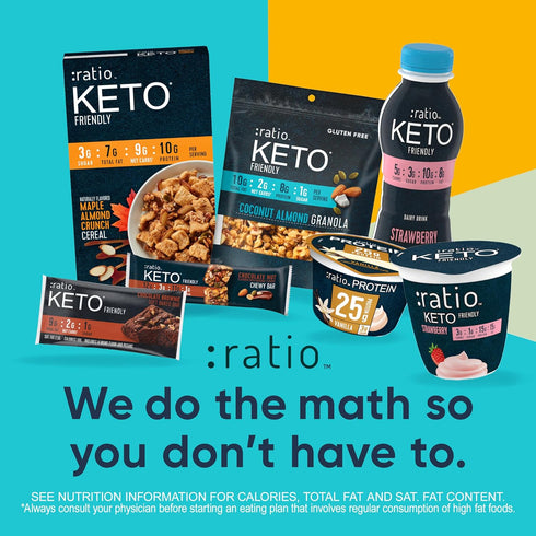 10g 10.4 oz (Pack 2) Ratio Trio Vanilla Almond Crunch Cereal, Protein, Keto Friendly