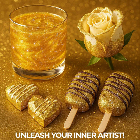 Gold Edible Glitter for Drinks Bulk 20g, Premium Glitter for Cakes, Cocktails, Food Grade, Vegan, Gluten Free